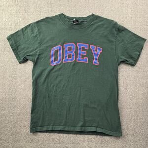 OBEY Propaganda Shirt Adult Medium Green Short Sleeve Casual Men's